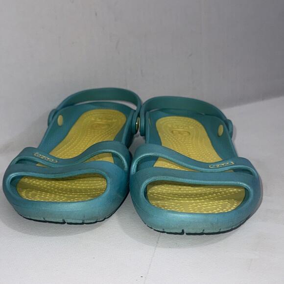 Crocs Cleo II Double Strap Adjustable Sandals 2-Tone Blue Women’s Size 7 Slides - Picture 6 of 12